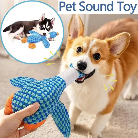 Cute toy dog chewing toy plush animal toy wild goose is suitable for small, medium and large dogs to clean their teeth.