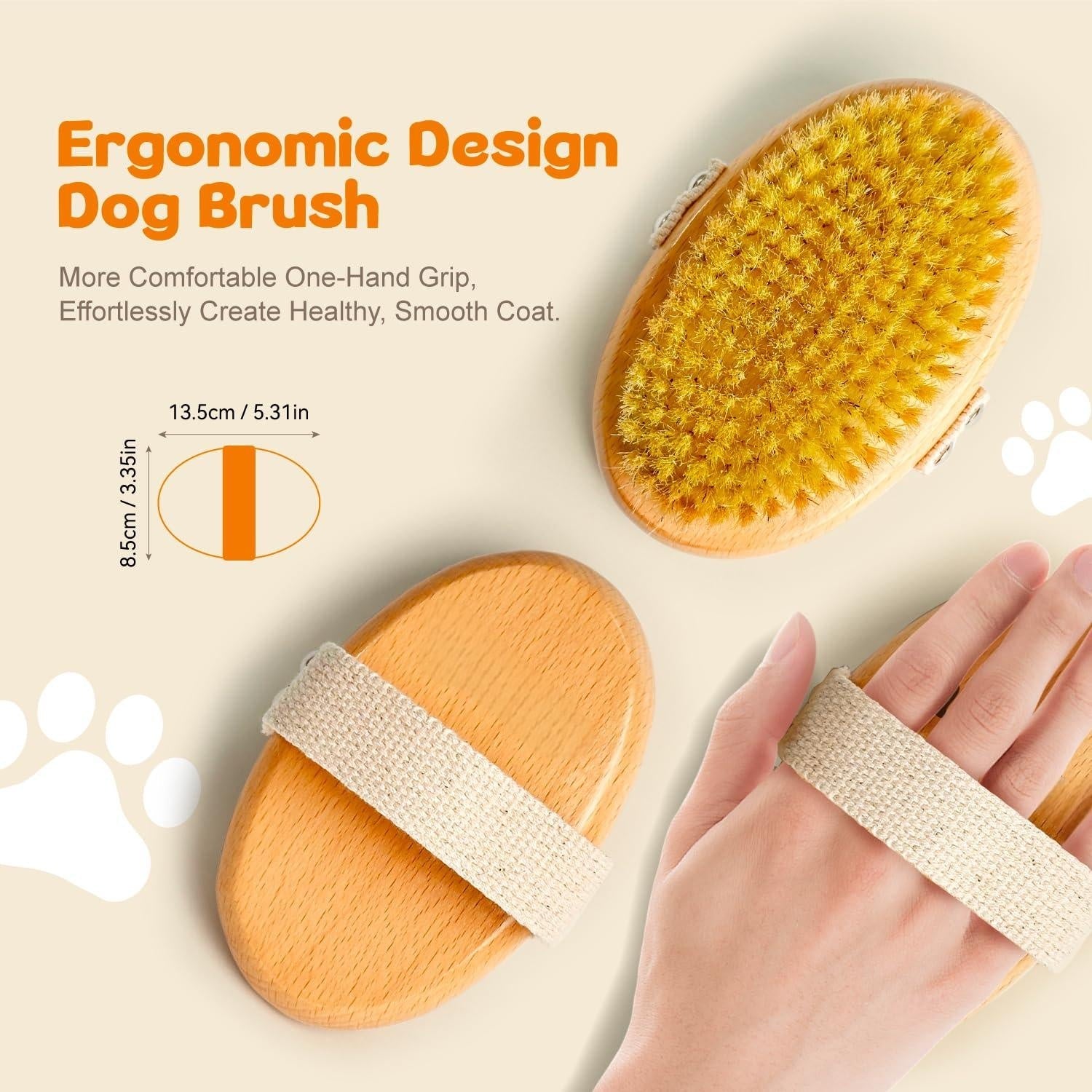 Professional Dog Brush Boar Bristle for Short-Haired Dogs