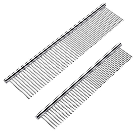 Dog Combs with Rounded Ends Stainless Steel Teeth