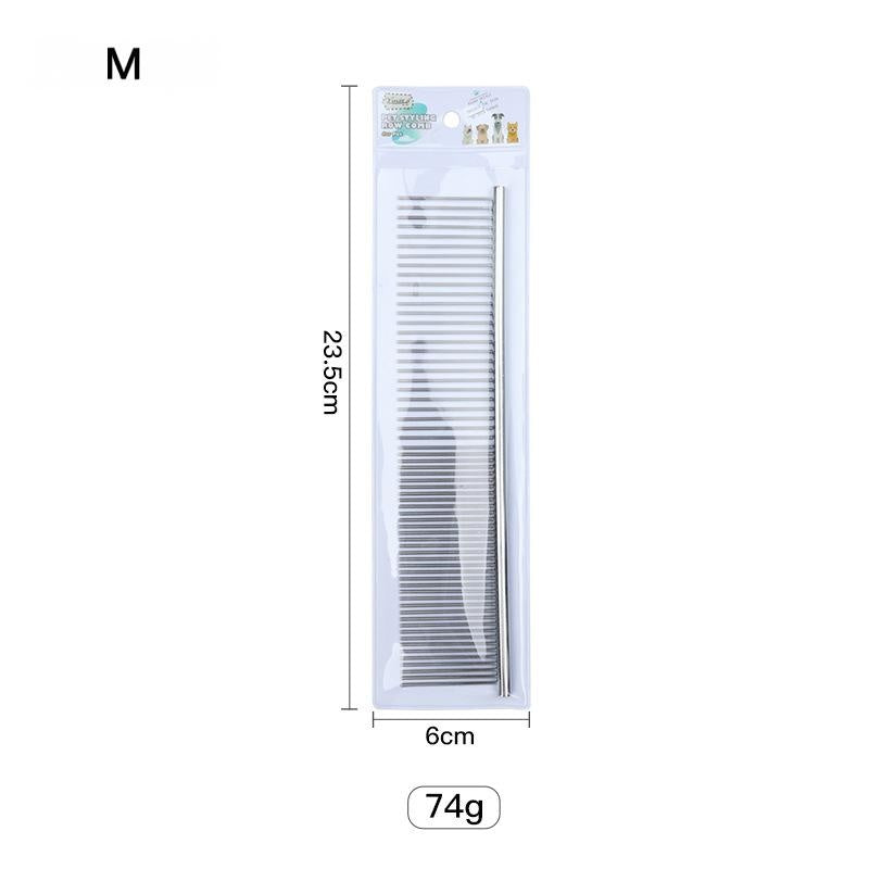 Dog Combs with Rounded Ends Stainless Steel Teeth