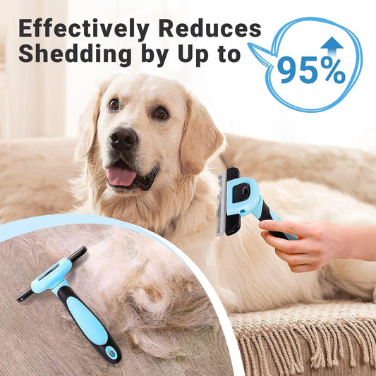 Pet Grooming Brush, Deshedding Tool for Dogs & Cats