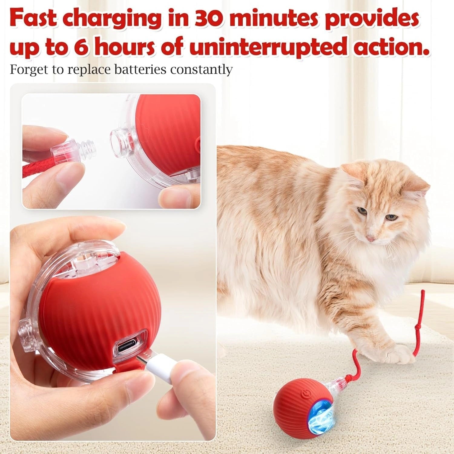 Hot Electric Dog Ball Toys Automatic Rolling Ball Rechargeable Smart Pet Interactive Plush Toy Dog Cat Training Imitate Mouse