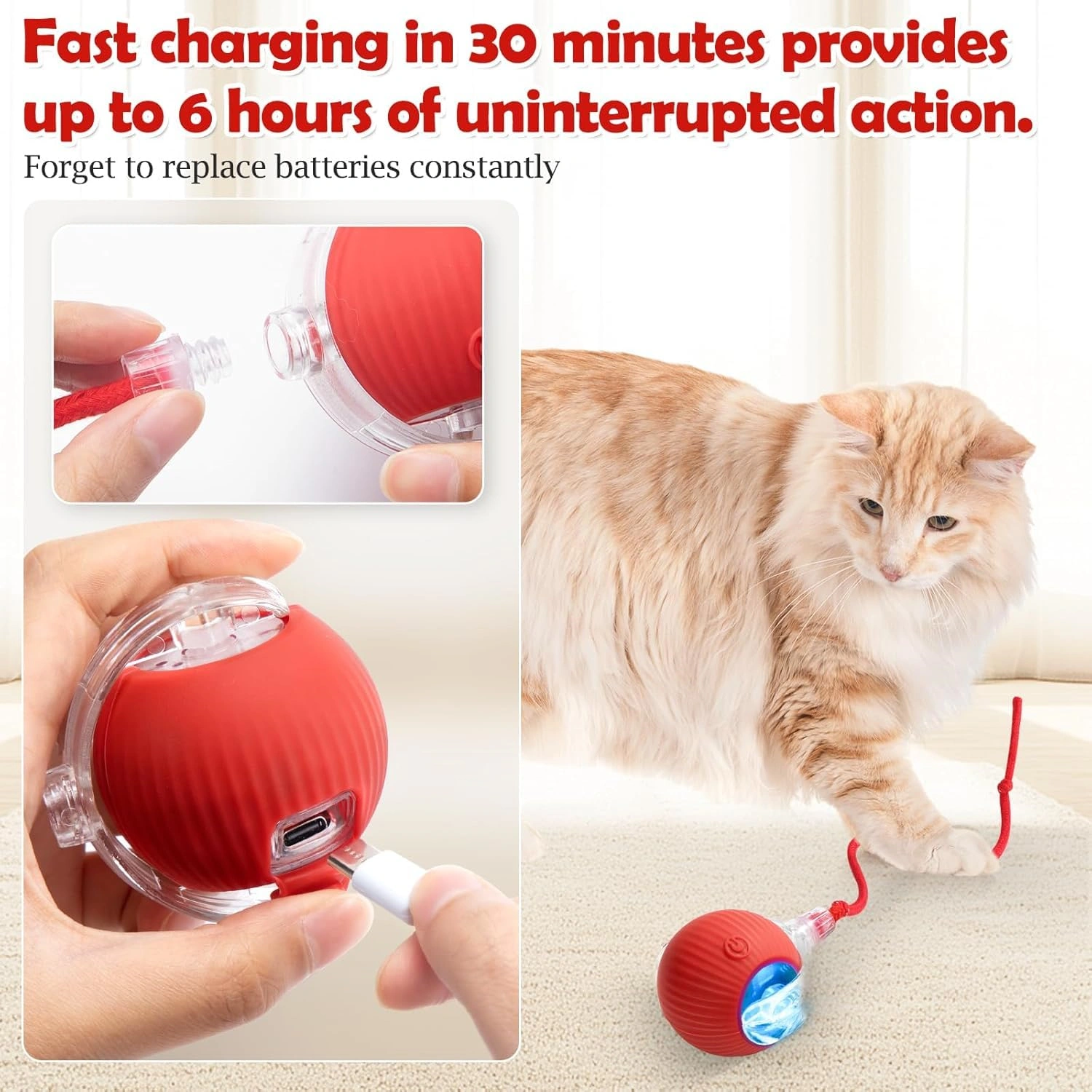 Hot Electric Dog Ball Toys Automatic Rolling Ball Rechargeable Smart Pet Interactive Plush Toy Dog Cat Training Imitate Mouse