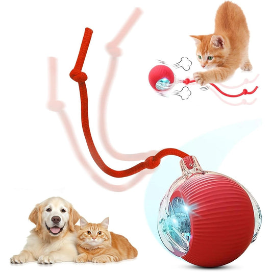 Hot Electric Dog Ball Toys Automatic Rolling Ball Rechargeable Smart Pet Interactive Plush Toy Dog Cat Training Imitate Mouse