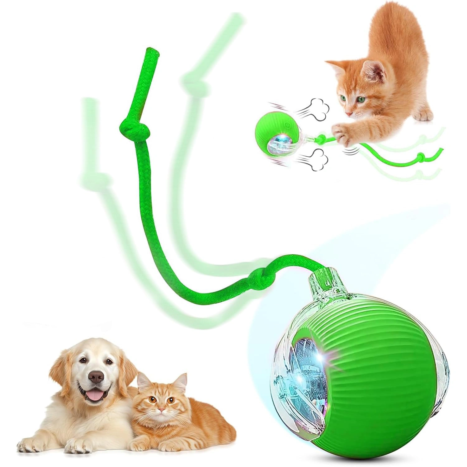 Hot Electric Dog Ball Toys Automatic Rolling Ball Rechargeable Smart Pet Interactive Plush Toy Dog Cat Training Imitate Mouse