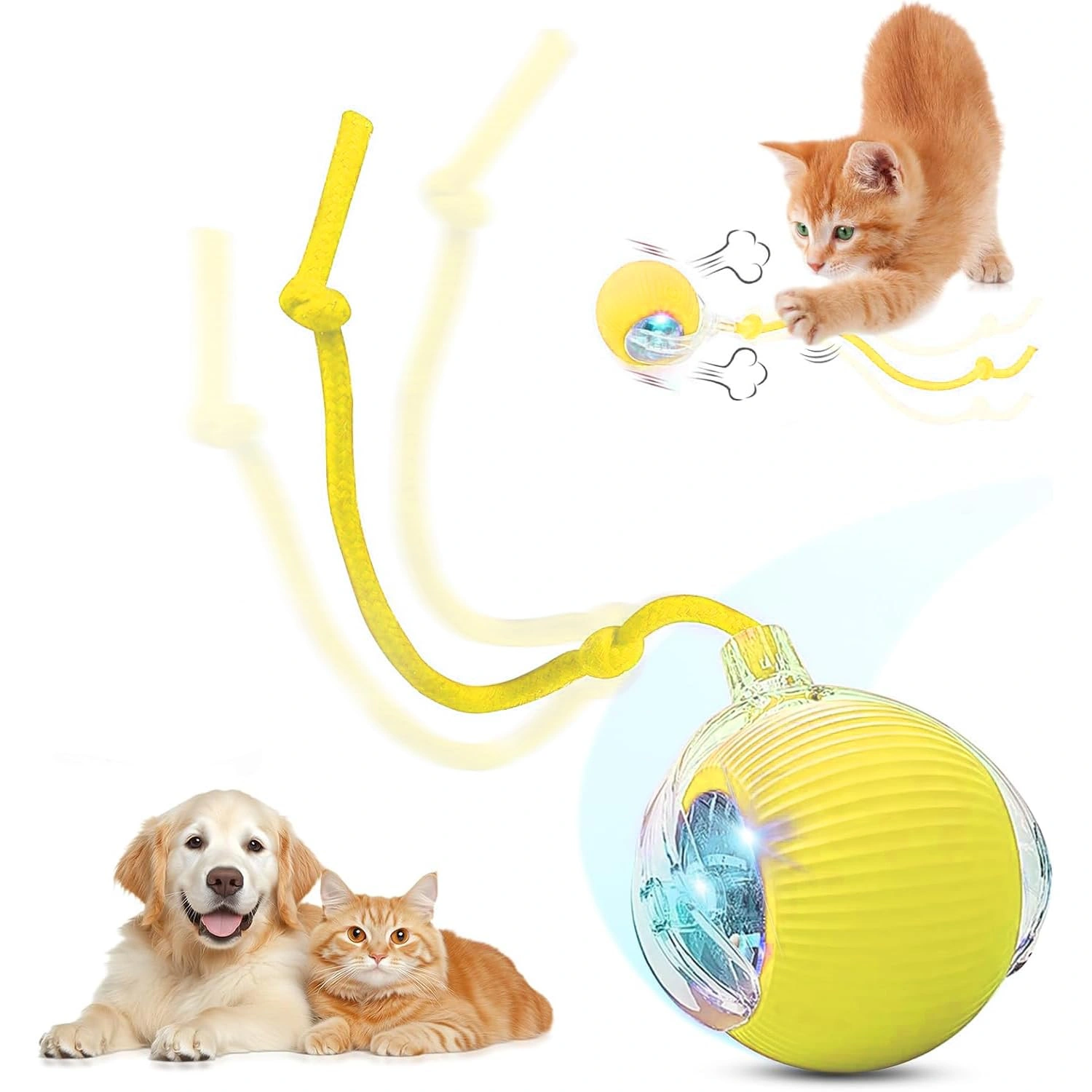 Hot Electric Dog Ball Toys Automatic Rolling Ball Rechargeable Smart Pet Interactive Plush Toy Dog Cat Training Imitate Mouse