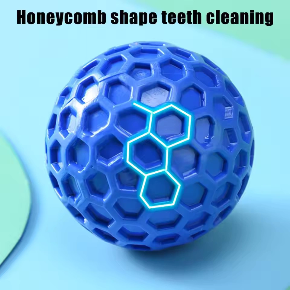 Squeaky Dog Ball Interactive Chew Toy for Aggressive Chewers Large Breeds Anxiety Relief Teeth Cleaning Outdoor Waterproof Toy