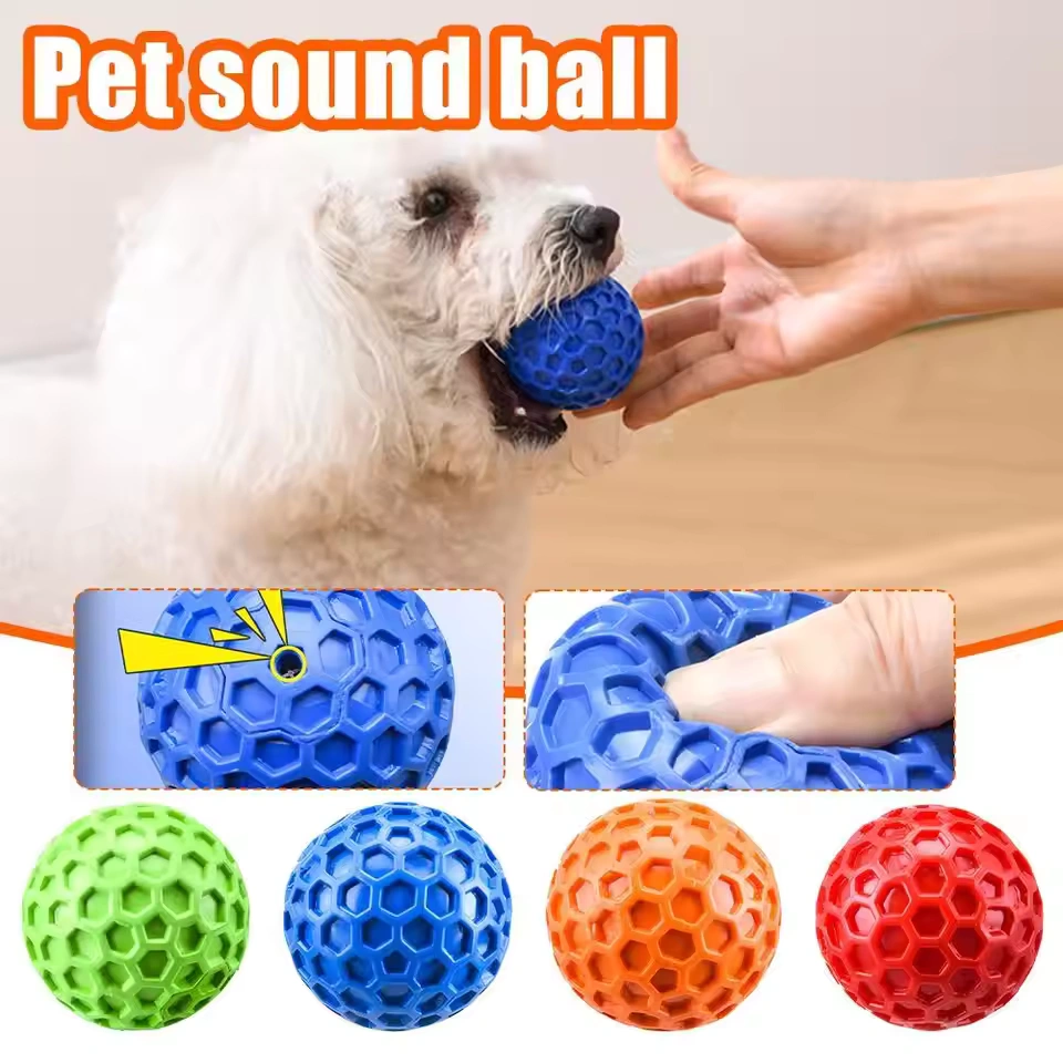 Squeaky Dog Ball Interactive Chew Toy for Aggressive Chewers Large Breeds Anxiety Relief Teeth Cleaning Outdoor Waterproof Toy