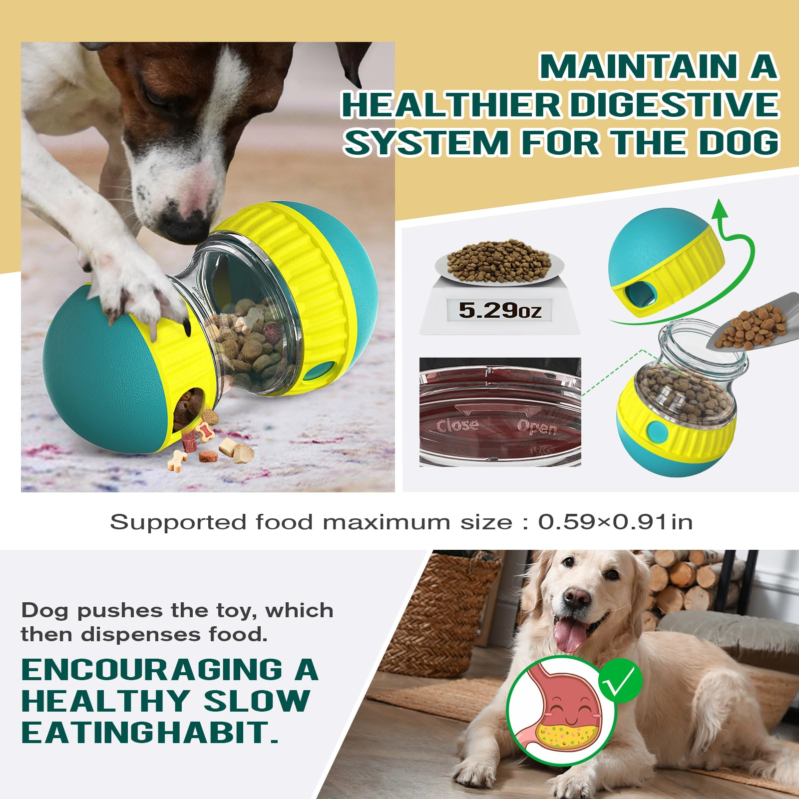 Dog Puzzle Toy Elliptical Track Rolling Increase Intelligence Ball Leaky Food Develop Good Habits Durable Interactive Pet Toys