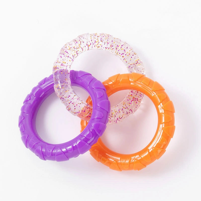 TPR 3-Ring Tug Dog Toy, Sturdy& Water Resistant Dog Chew Toy for Pets Training Teething, Interactive Fetch Toy for Puppy Small Medium Large Breeds Aggressive Chewers