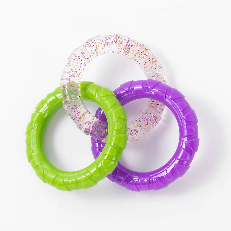TPR 3-Ring Tug Dog Toy, Sturdy& Water Resistant Dog Chew Toy for Pets Training Teething, Interactive Fetch Toy for Puppy Small Medium Large Breeds Aggressive Chewers