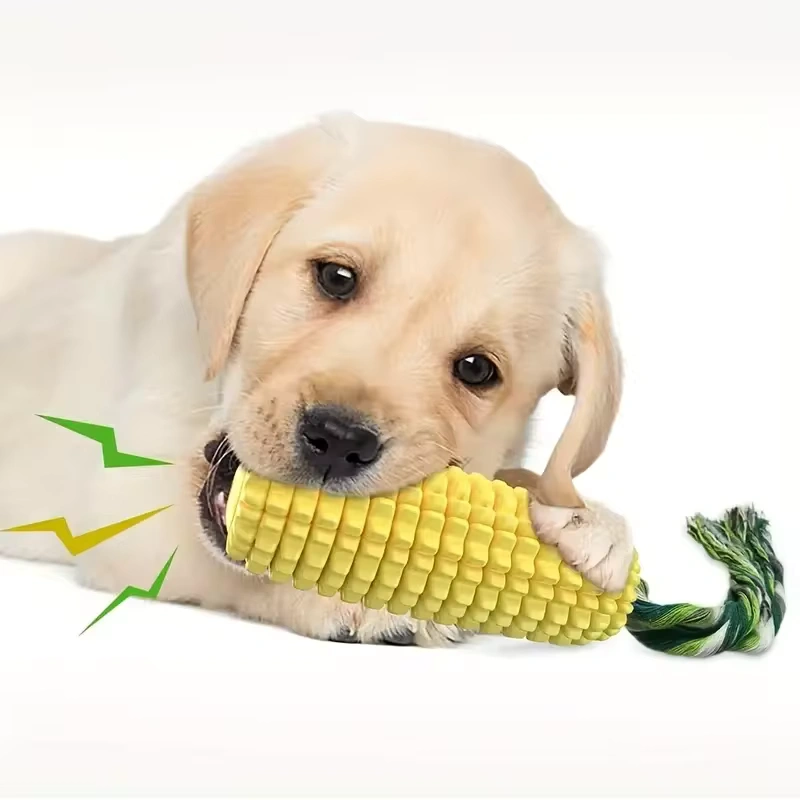 Dog Chew Toys for Aggressive Chewers, Tough Durable Squeaky Interactive Dog Toys, Puppy Teeth Chew Corn Stick Toy for Small Larg