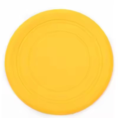 Soft Rubber Interactive Lightweight Flying Disc Dog Toy for Small Large Dogs - Floats in Water & Safe on Teeth, 7 inch.