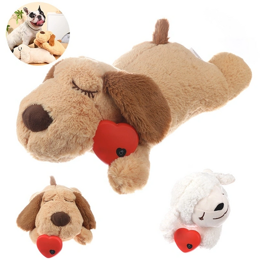 Puppy Heartbeat Stuffed Animal Toy, Dog Anxiety Toys Soothing Dog Crate Snuggle Sleep Aid Plush Comfort Toys