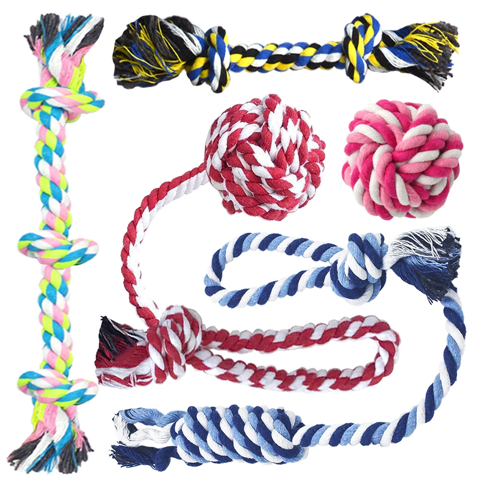 Large Tough Chew Toys for Aggressive Chewers Large Breed Heavy Duty Dental Rope Toys Kit for Medium Dogs 5 Knots Indestructible